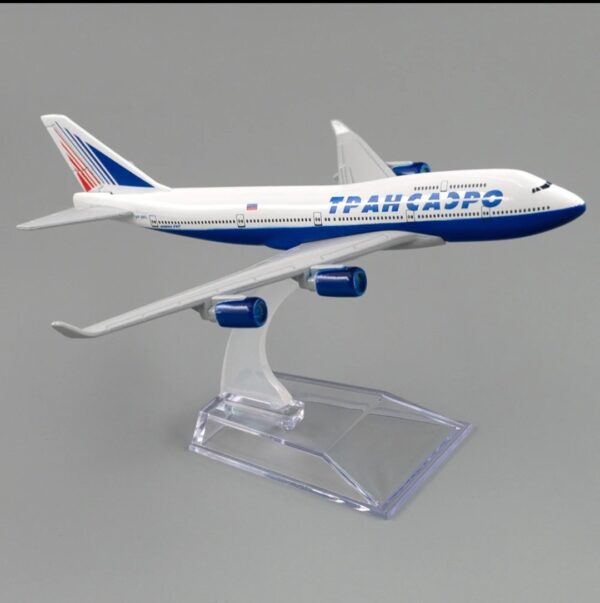 Transaero Boeing 747 1:400 Scale Metal Airplane Model (16cm/6.5 inches") - Russian Intercontinental"